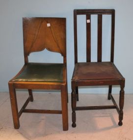 Art Deco Pub Chair and Oak Slot Back Pub Chair