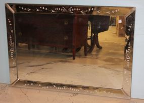 Contemporary Venetian Style Mirror with Etching