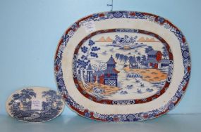Ironstone Platter with Chinese Garden Scene and a Royal Staffordshire 