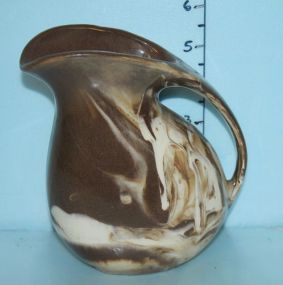 Creamer/Vase Slag Glass, Brown and White