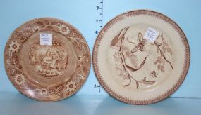 Royal Bonn Plate, Frans A. Mehlem and T&R Boote English Plate with Butterflies