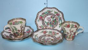 English Coalport- Five Saucers and Two Cups
