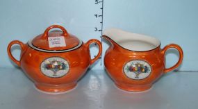 Lusterware Creamer and Sugar