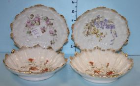 Four KPM Oyster Shell Dishes