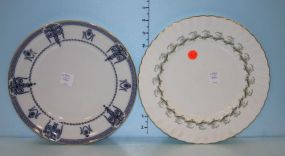 Stoke on Trent, Staffordshire Flow Blue Plate and Minton China Plate