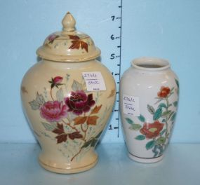 Victorian Apothecary Jar and a White Porcelain Vase