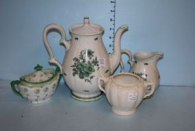 Royal Worchester Sugar Bowl, a Victorian Austria Sugar Bowl, a Rosenthal German Teapot, and a Rosenthal Cream Pitcher