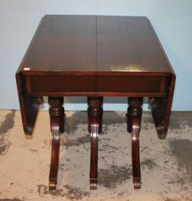 Mahogany Triple Pedestal Dropleaf Table