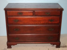 Mahogany Bracket foot Five Drawer Low Chest