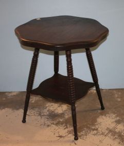 Mahogany Scalloped Top Lamp Table