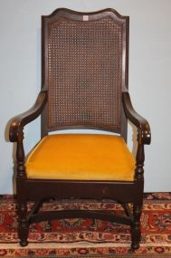 Mahogany Cane Back Arm Chair