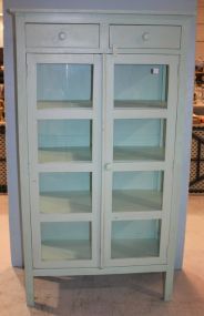 Tall Four Shelf Pie Cabinet with Two Drawers