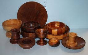 Twelve Vintage Wood Turned Pieces by Alvin Rose