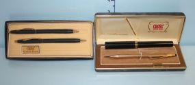 Black Sheaffer Pen, Gold Cross Pen and a Set of Black Classic Pens