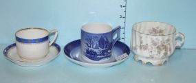 Royal Copenhagen Cup and Saucer, German Cup, and a Rosenthal 