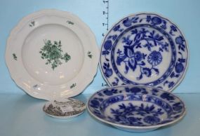 Two Meissen English Blue and White Bowls, a Rosenthal Salad Bowl, and a Mini Francffurt Plate