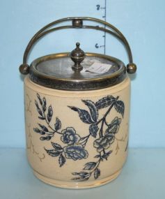 Biscuit Jar with Silverplate Handle (Taylor Company)
