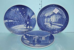 1956 Christmas Plate, 1958 Christmas Plate, and 1975 Queens Christmas Residence Royal Copenhagen Plate