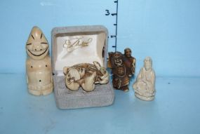Group of Wood/Lead Figurines