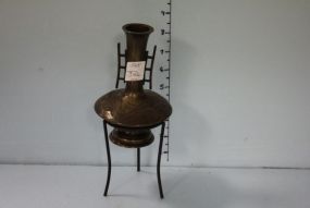 Japanese Bronze Vase on Stand