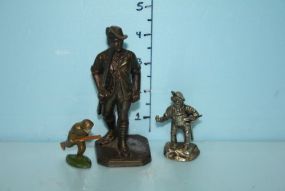 Brass Figure of Soldier and other Small Soldiers