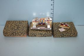 Three Boxes of Scenic Mississippi Salt and Pepper Souvenirs