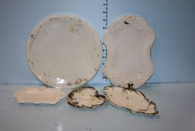 Four Milk Glass Trays (20th Century)