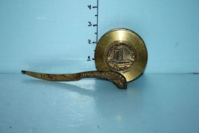 Pullman Bank 1883 Magnifying Glass, and a Brass Letter Opener