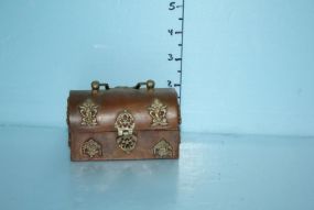 Small Brass Copper Chest with Mercury In a Lightbulb