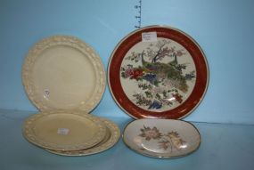 Three Tiltlanware Plates, Bavarian Dish, Satsuma Japan Peacock Plate
