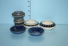 Made in England Toothpick Holder, Two Round Small Honnsea Dishes and Two Air France Nut Dishes