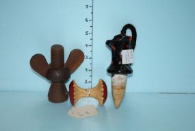 Wooden Apple Core, Ceramic Watering Top, and a Wooden Wing Nut