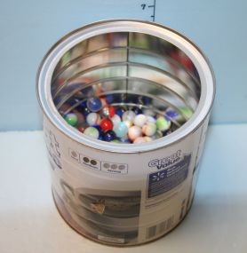 Can of Multi-colored Marbles; Approximately 50-60