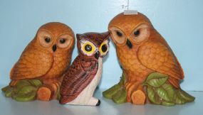 Three Plastic Owls