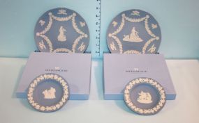 Two Wedgwood Annual Jasperware Plates and Two Smaller Wedgwood Jasperware Plates