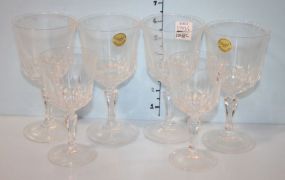 Group of Six Crystal France Genuine Lead Crystal Glasses