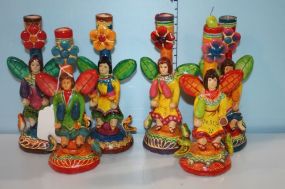 Group of Six Vibrandt Color Candle Stick Holders