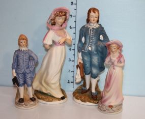 Two Pairs of Lady and Gent Figurines