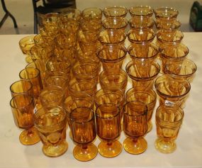 Jamestown by Fostoria Footed Tumblers and other Amber Glassware