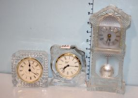 Three Crystal Desk Clocks