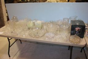 Large Group of Clear Glass Crystal