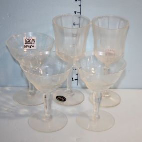 Group of Five Stem Glasses
