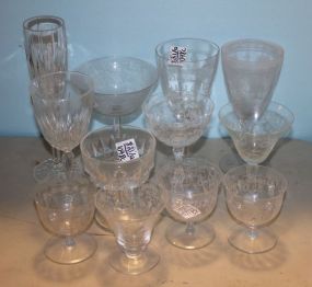 Group of Twelve Various Style Stem Glasses