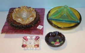Group of Seven Colored Glass Ashtrays