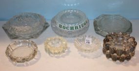 Group of Eleven Clear Glass Ashtrays