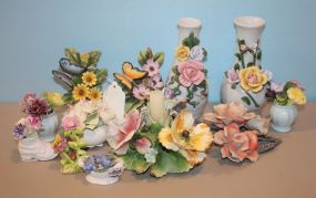 Large Group of Porcelain Flowers