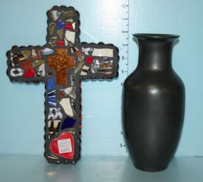 Porcelain Vase and a Mosaic Cross