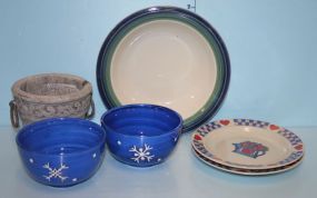 Seven Glasses, a Candleholder, Two Snowflake Berry Bowls, a Cereal Bowl and Two Salad Plates