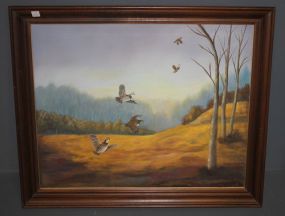Oil on Canvas of Quails
