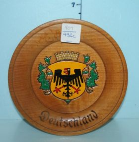 Souvenir Wood German Plaque with Coat of Arms